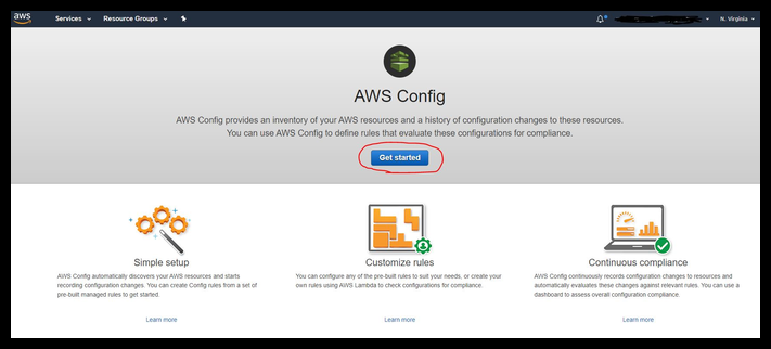 AWS Config dashboard