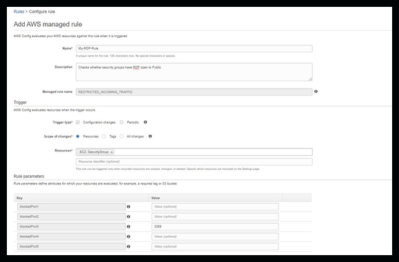 AWS Config rule setup