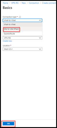 Settings for Connection in Azure