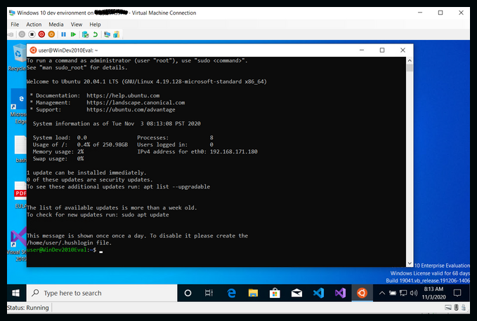 open visual studio code from terminal linux virtual machine